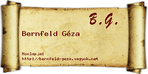 Bernfeld Géza névjegykártya